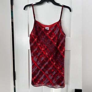 Cabi Tank Top Burgundy Red Graphic 3086